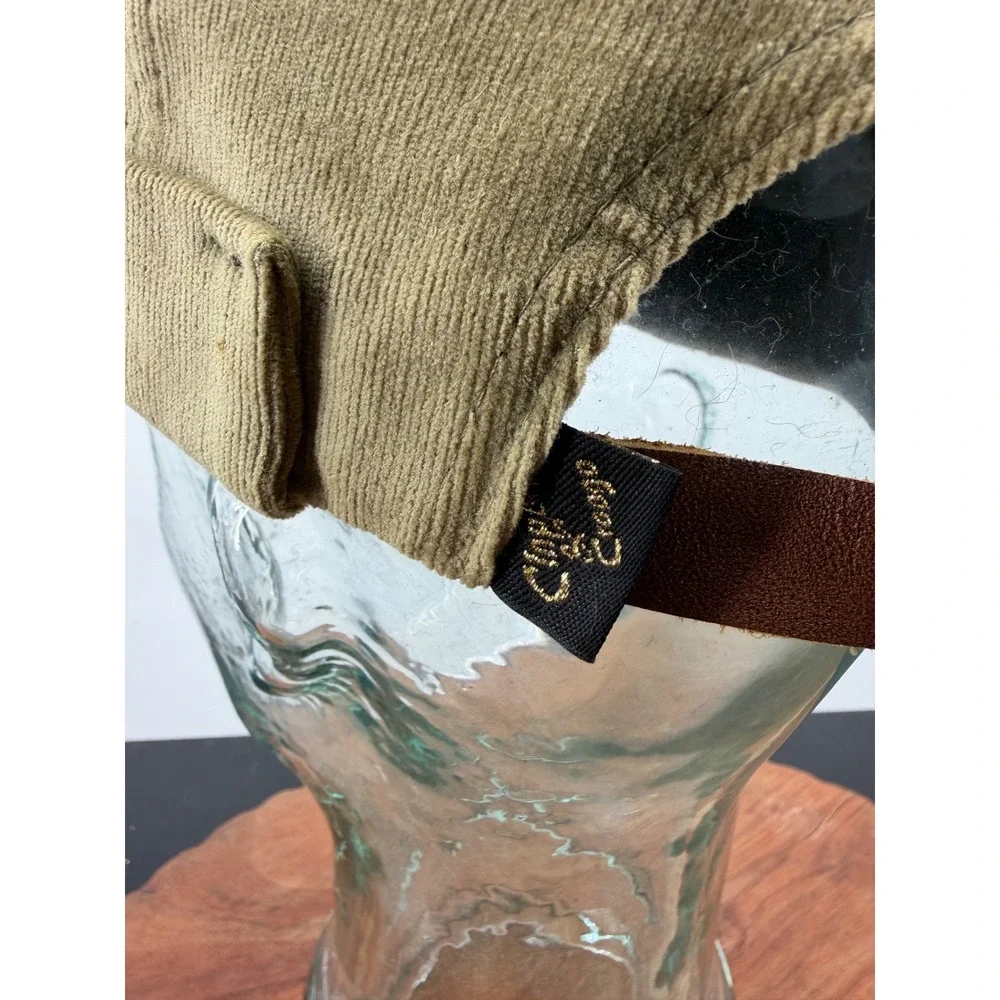 Clape Docker Cap Brimless Hat Mens OS Olive Green Corduroy Adjustable Strapback